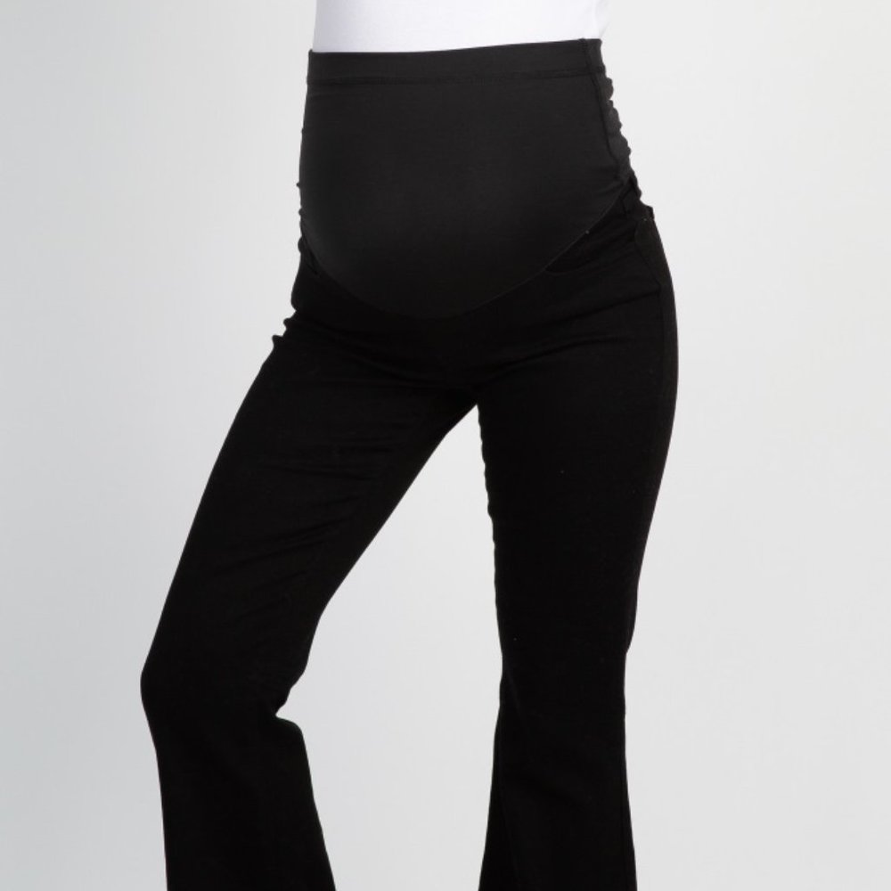 pea in the pod flare black maternity pants stretch